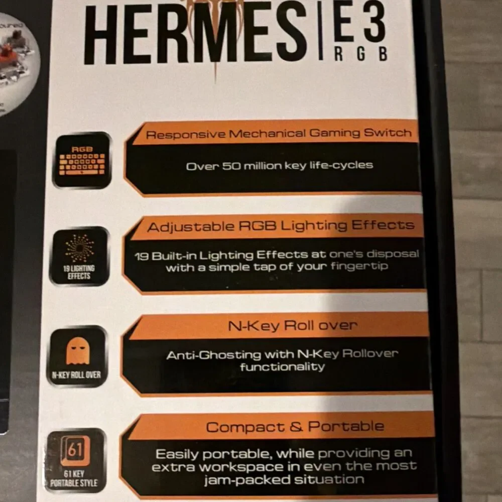 GAMDIAS Hermes E3 RGB Mechanical Gaming Keyboard Wired USB Illuminated Black